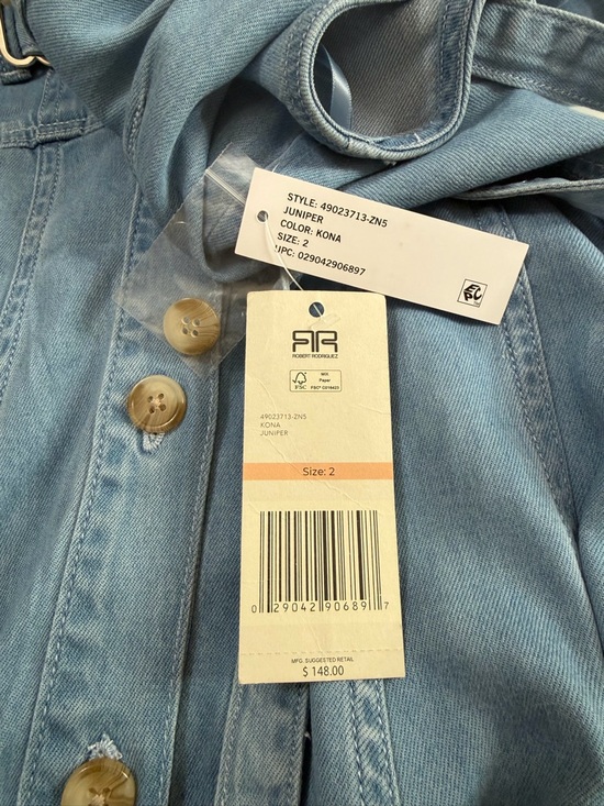 NWT Robert Rodriguez Junifer Kona Light Wash Denim Sleeveless Maxi Dress Sz 2 - Picture 11 of 11